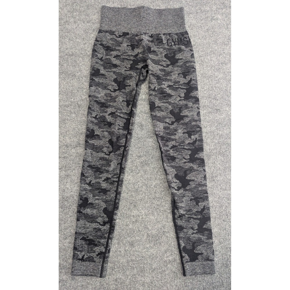 Gymshark Adapt Seamless Leggings No Tags Women's Size XS Black Gray Camo